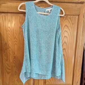 Fever, Size Small, Sky Blue and White Tunic